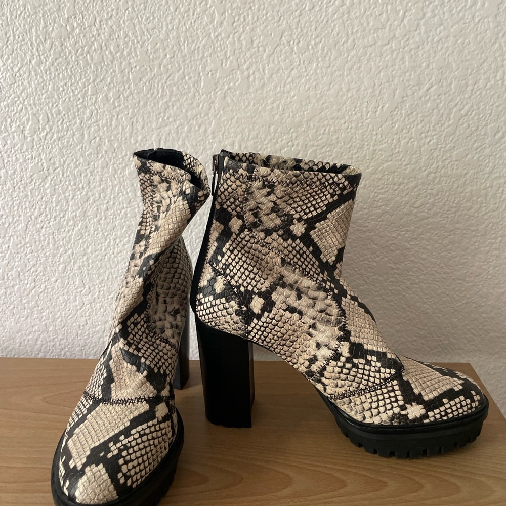 Vince Camuto Snakeskin Platform Booties